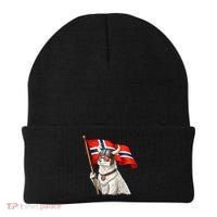 Norwegian Flag Waving Yeti Norway Norge Pride Beanie thumb 0