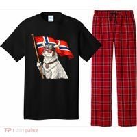 Norwegian Flag Waving Yeti Norway Norge Pride Pajama Set thumb 0