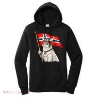 Norwegian Flag Waving Yeti Norway Norge Pride Women's Hoodie thumb 0