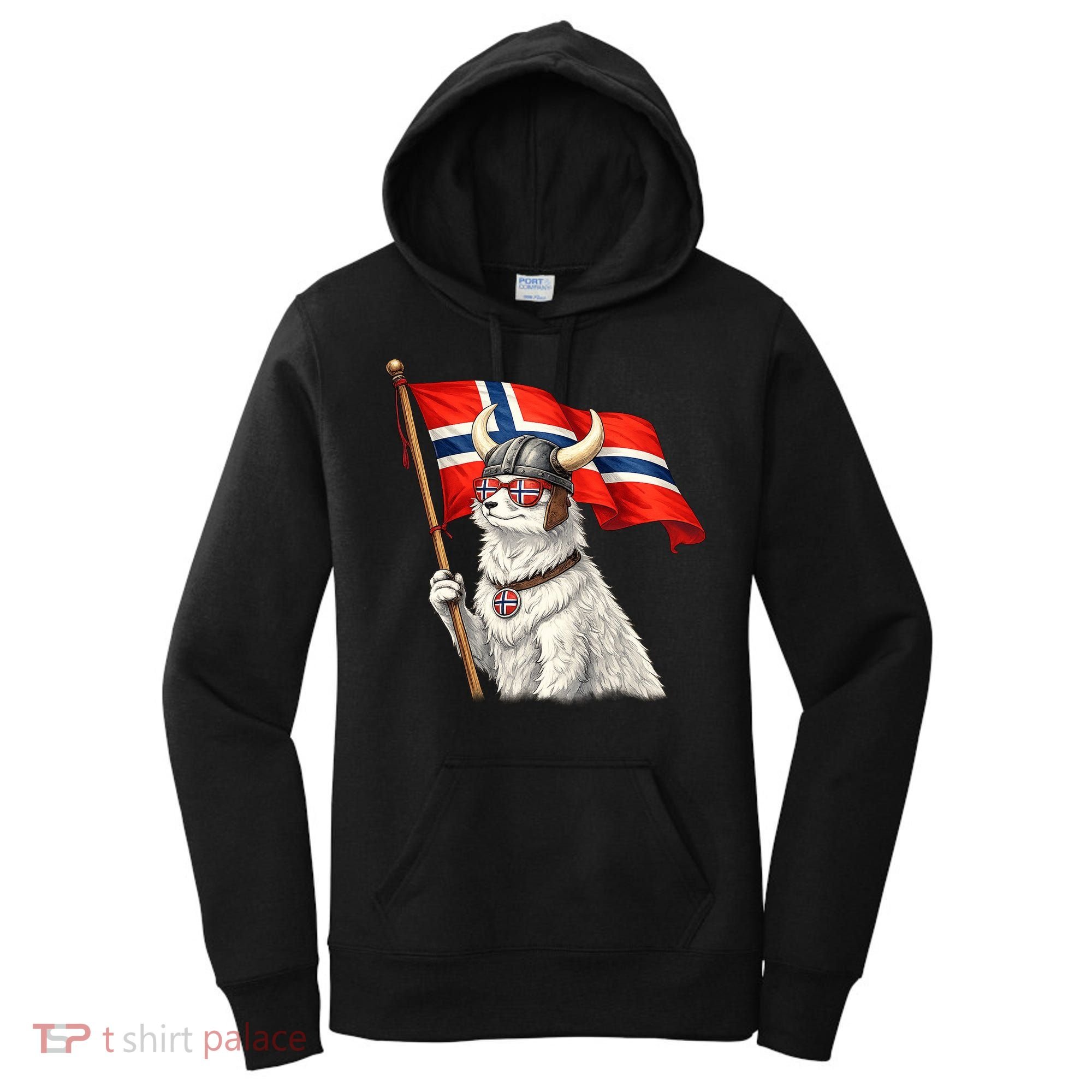 Norwegian Flag Waving Yeti Norway Norge Pride Women's Hoodie