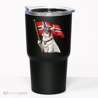 Norwegian Flag Waving Yeti Norway Norge Pride Tumbler thumb 0