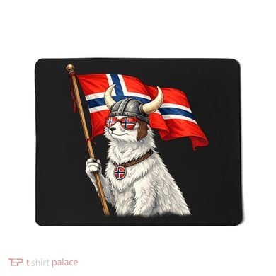 Norwegian Flag Waving Yeti Norway Norge Pride Mousepad