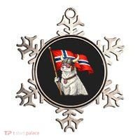 Norwegian Flag Waving Yeti Norway Norge Pride Ornament thumb 0