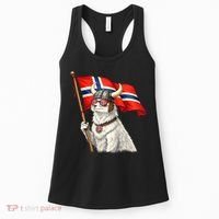 Norwegian Flag Waving Yeti Norway Norge Pride Women's Tank Top thumb 0