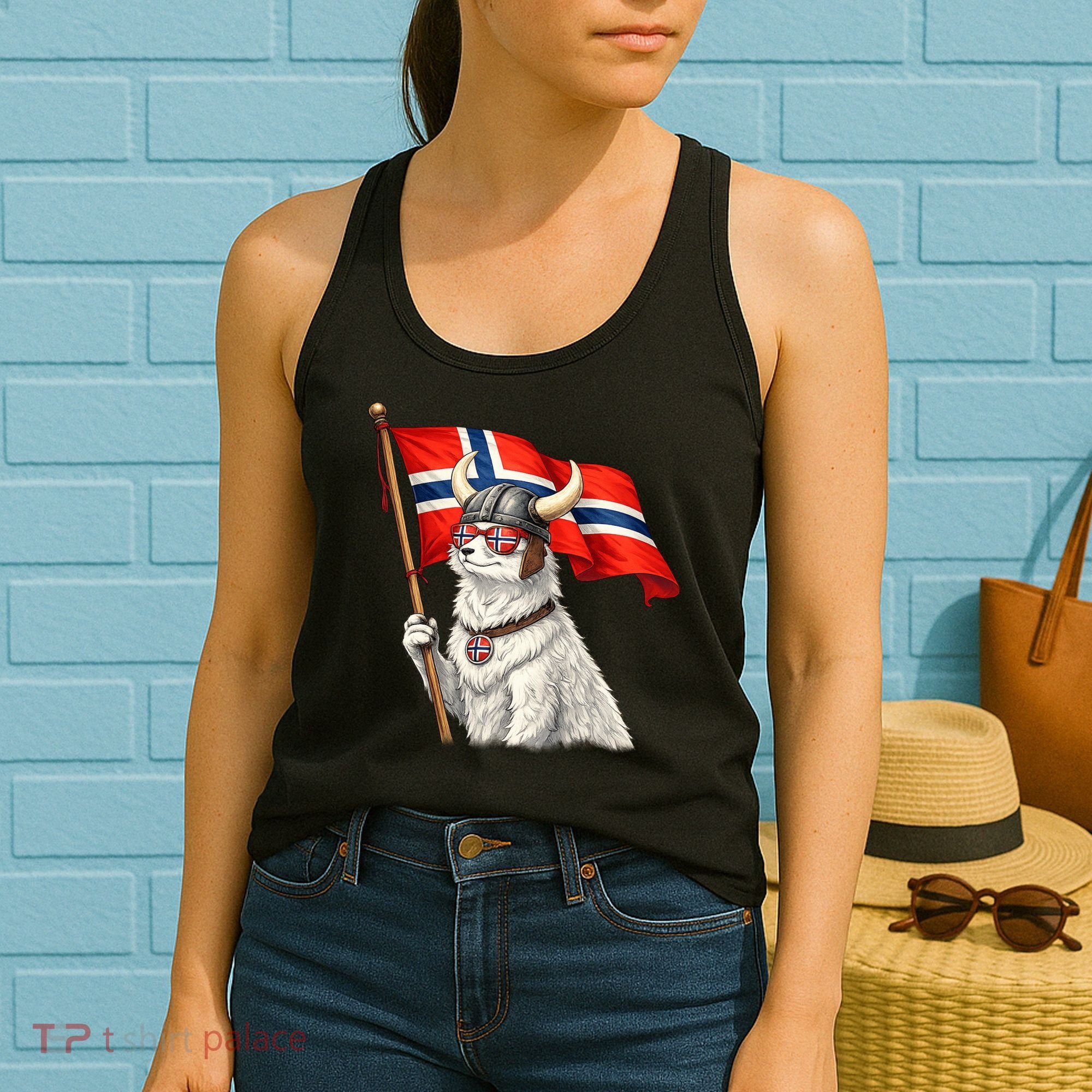 Norwegian Flag Waving Yeti Norway Norge Pride Women's Tank Top
