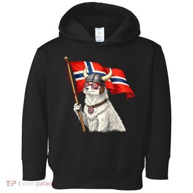 Norwegian Flag Waving Yeti Norway Norge Pride Toddler Hoodie