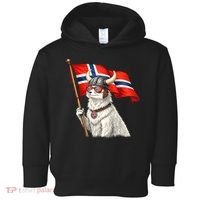 Norwegian Flag Waving Yeti Norway Norge Pride Toddler Hoodie thumb 0