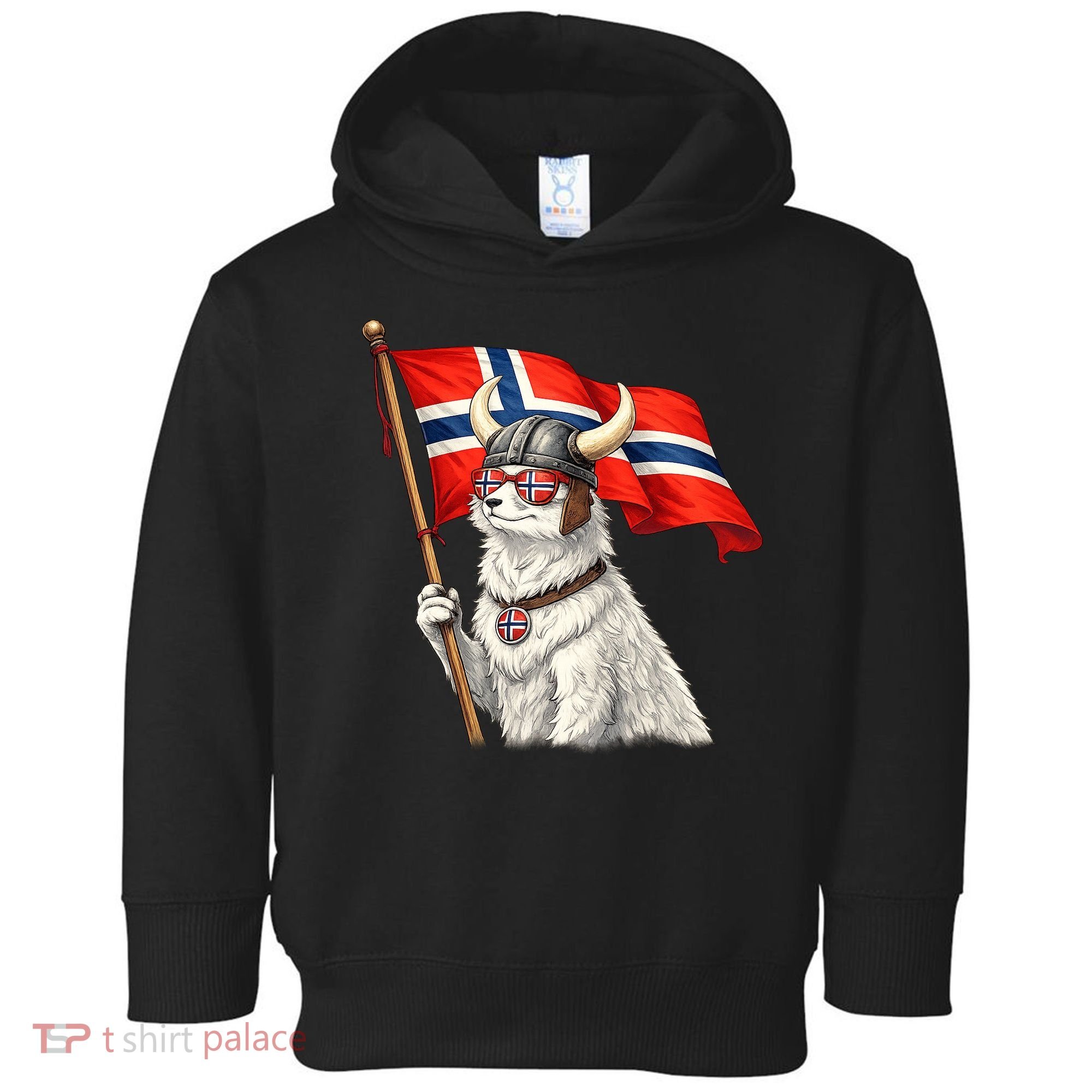 Norwegian Flag Waving Yeti Norway Norge Pride Toddler Hoodie