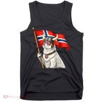 Norwegian Flag Waving Yeti Norway Norge Pride Tank Top thumb 0