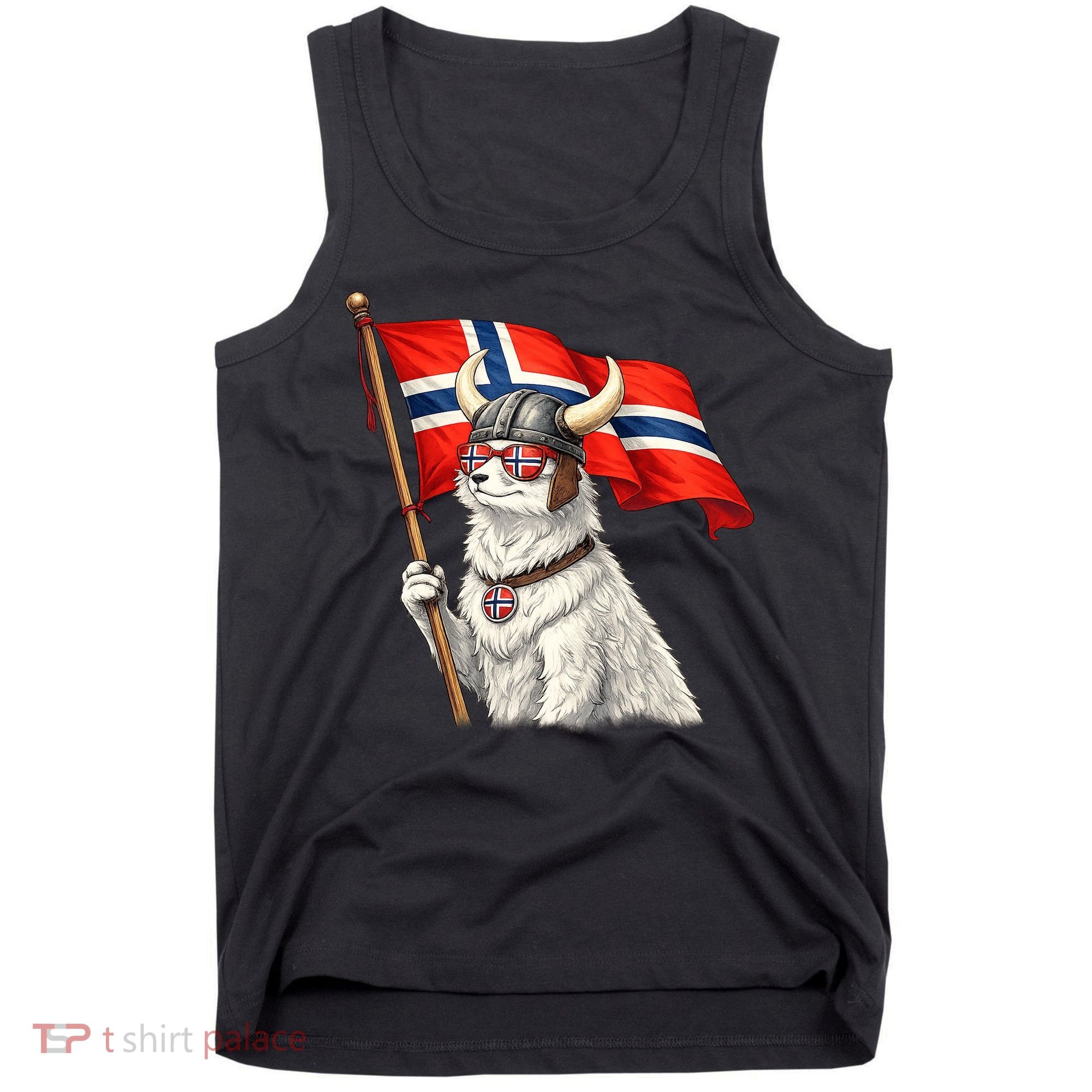 Norwegian Flag Waving Yeti Norway Norge Pride Tank Top
