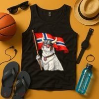 Norwegian Flag Waving Yeti Norway Norge Pride Tank Top thumb 4