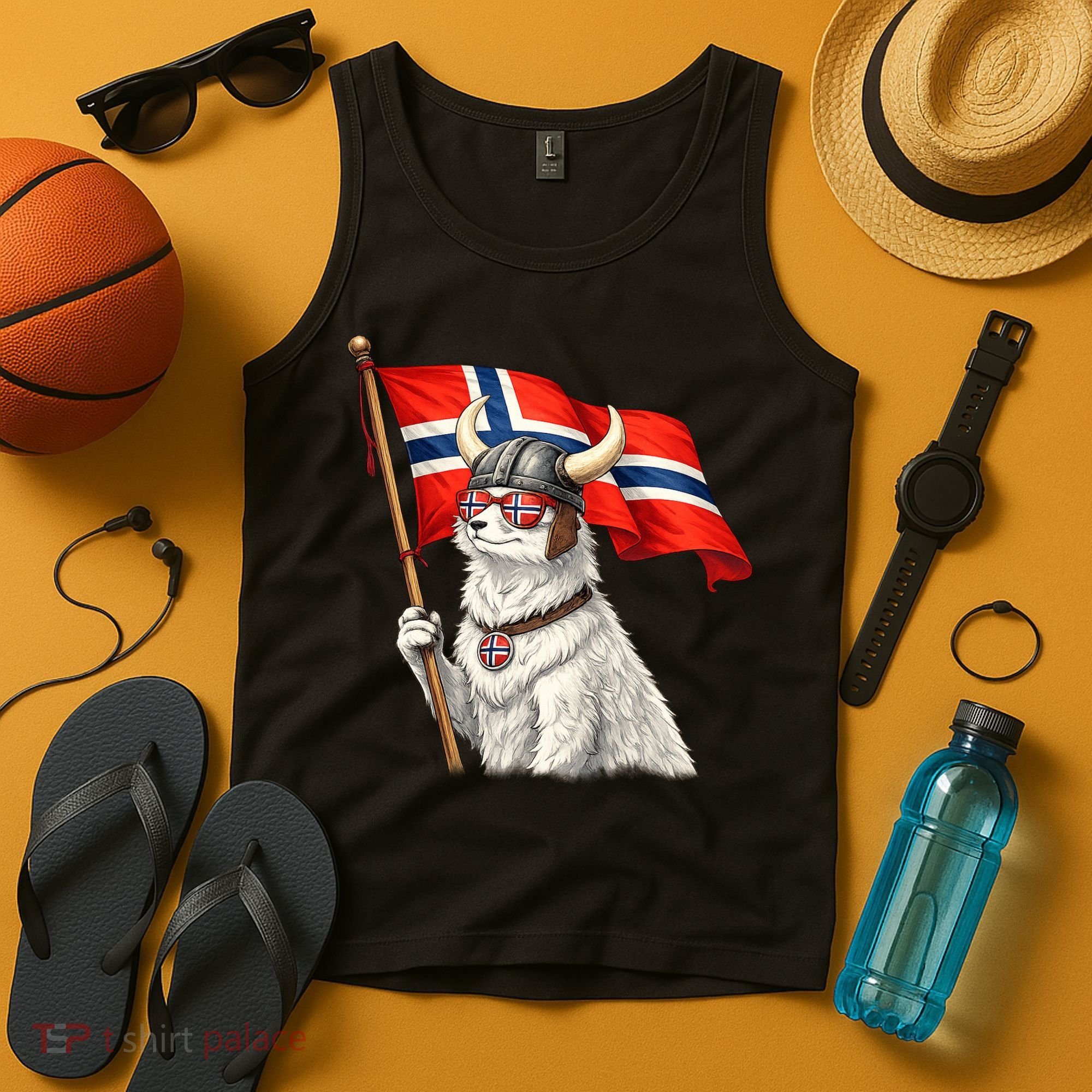 Norwegian Flag Waving Yeti Norway Norge Pride Tank Top