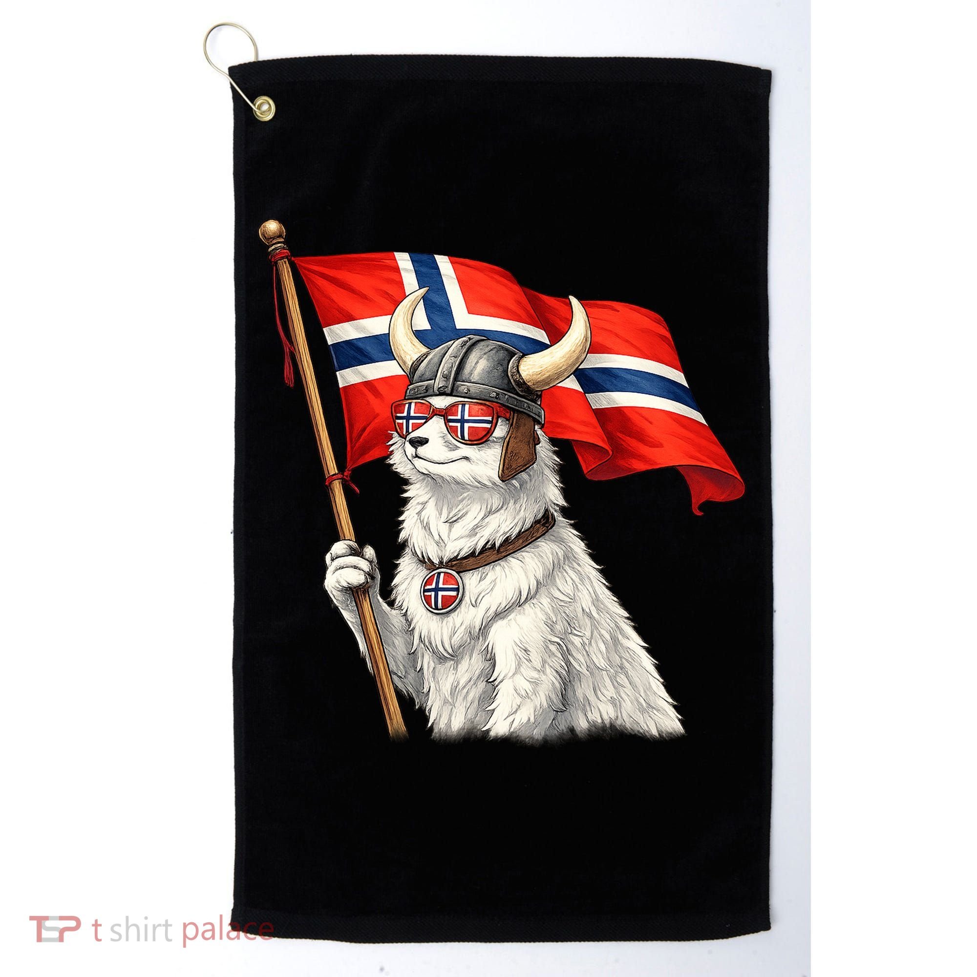 Norwegian Flag Waving Yeti Norway Norge Pride Golf Towel