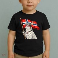 Norwegian Flag Waving Yeti Norway Norge Pride Toddler T-Shirt thumb 2