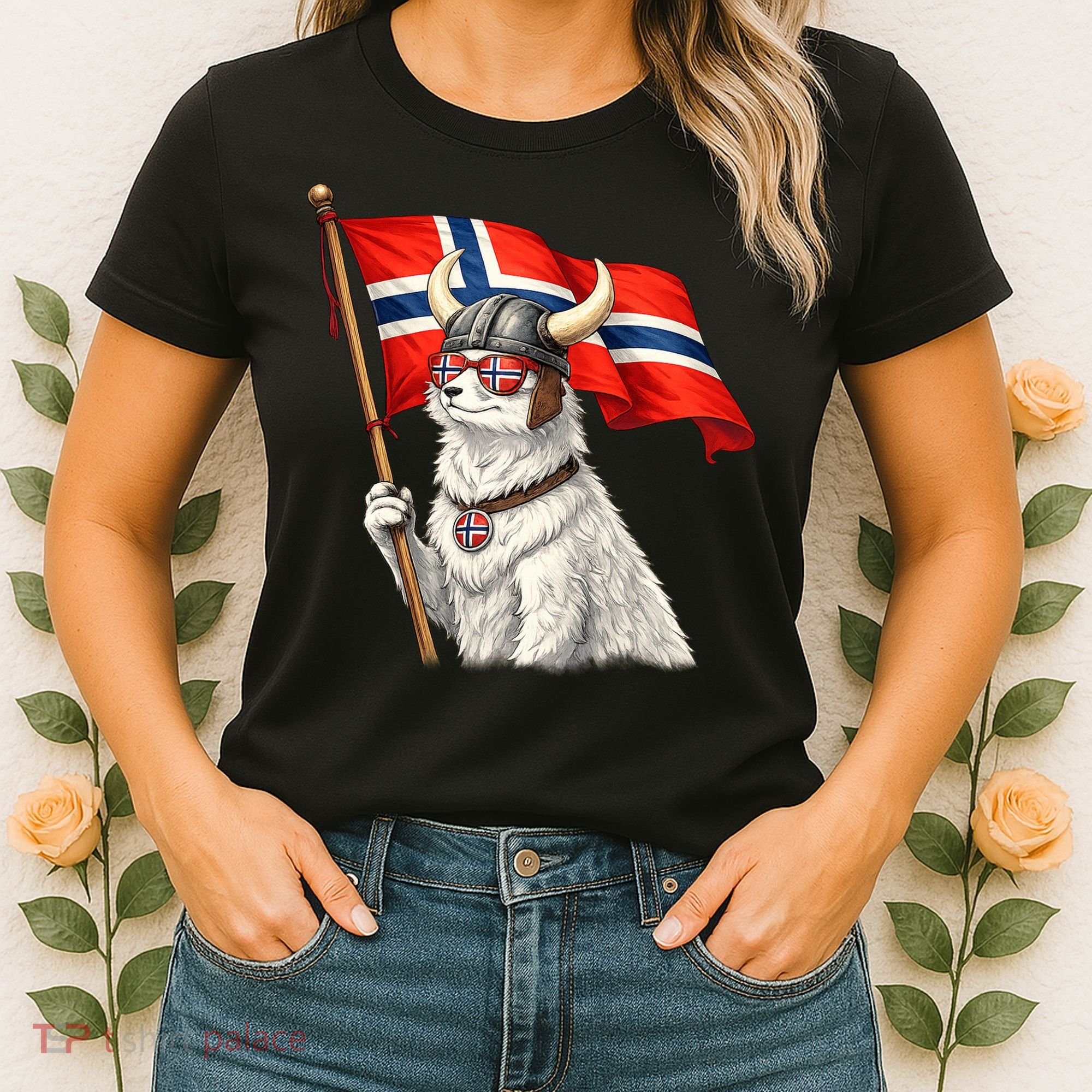 Norwegian Flag Waving Yeti Norway Norge Pride Women's T-Shirt