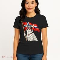 Norwegian Flag Waving Yeti Norway Norge Pride Women's T-Shirt thumb 4