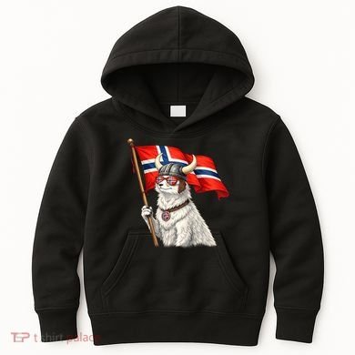 Norwegian Flag Waving Yeti Norway Norge Pride Kids Hoodie