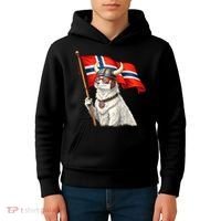 Norwegian Flag Waving Yeti Norway Norge Pride Kids Hoodie thumb 4