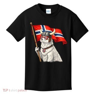 Norwegian Flag Waving Yeti Norway Norge Pride Kids T-Shirt