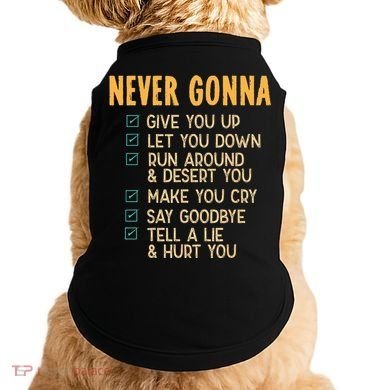 Never Gonna 80s Music Retro Lyrics Doggie Tank