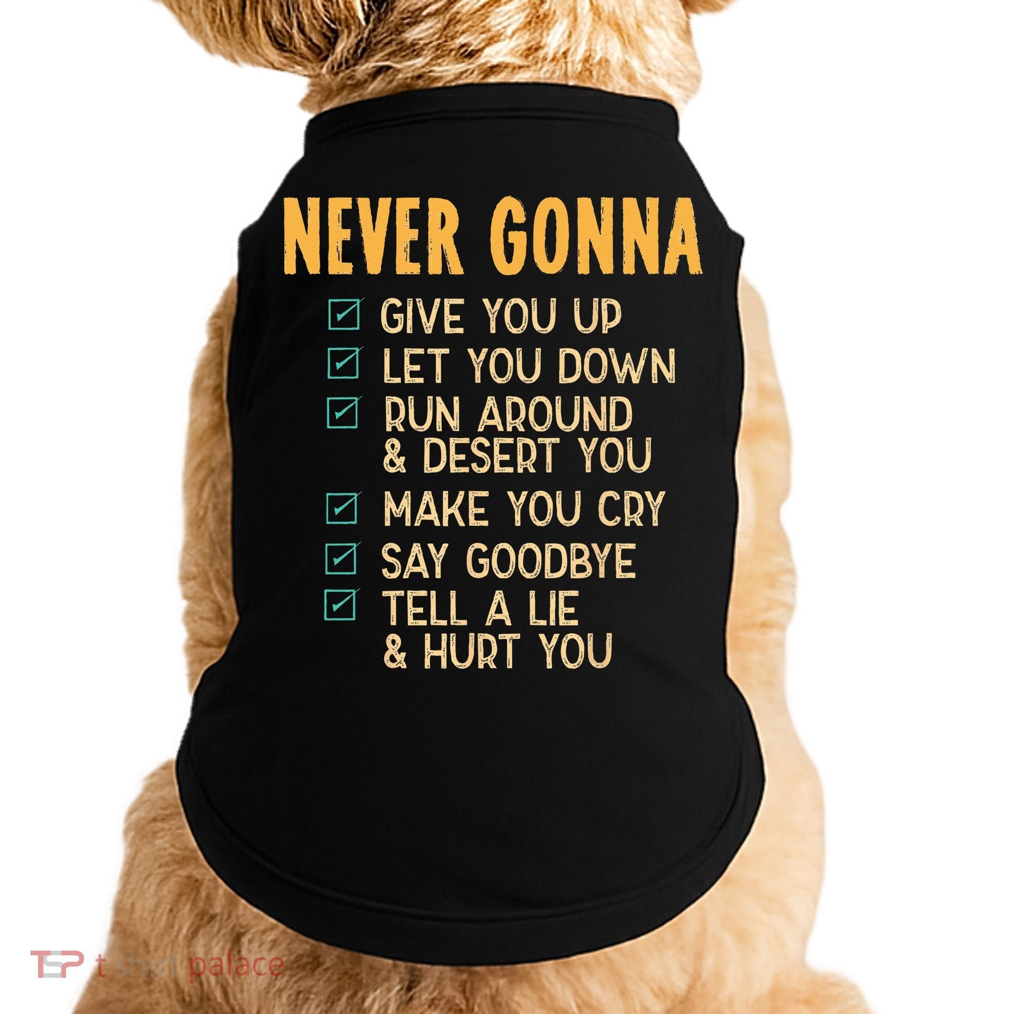 Never Gonna 80s Music Retro Lyrics Doggie Tank