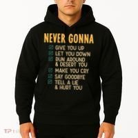 Never Gonna 80s Music Retro Lyrics Hoodie thumb 2