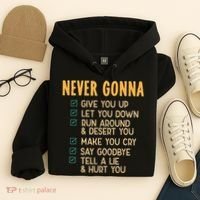 Never Gonna 80s Music Retro Lyrics Hoodie thumb 4