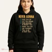 Never Gonna 80s Music Retro Lyrics Hoodie thumb 5