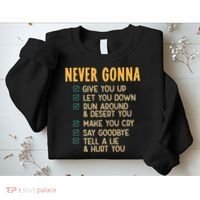 Never Gonna 80s Music Retro Lyrics Sweatshirt thumb 2