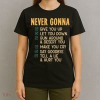 Never Gonna 80s Music Retro Lyrics T-Shirt thumb 4