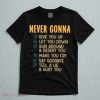 Never Gonna 80s Music Retro Lyrics T-Shirt thumb 5