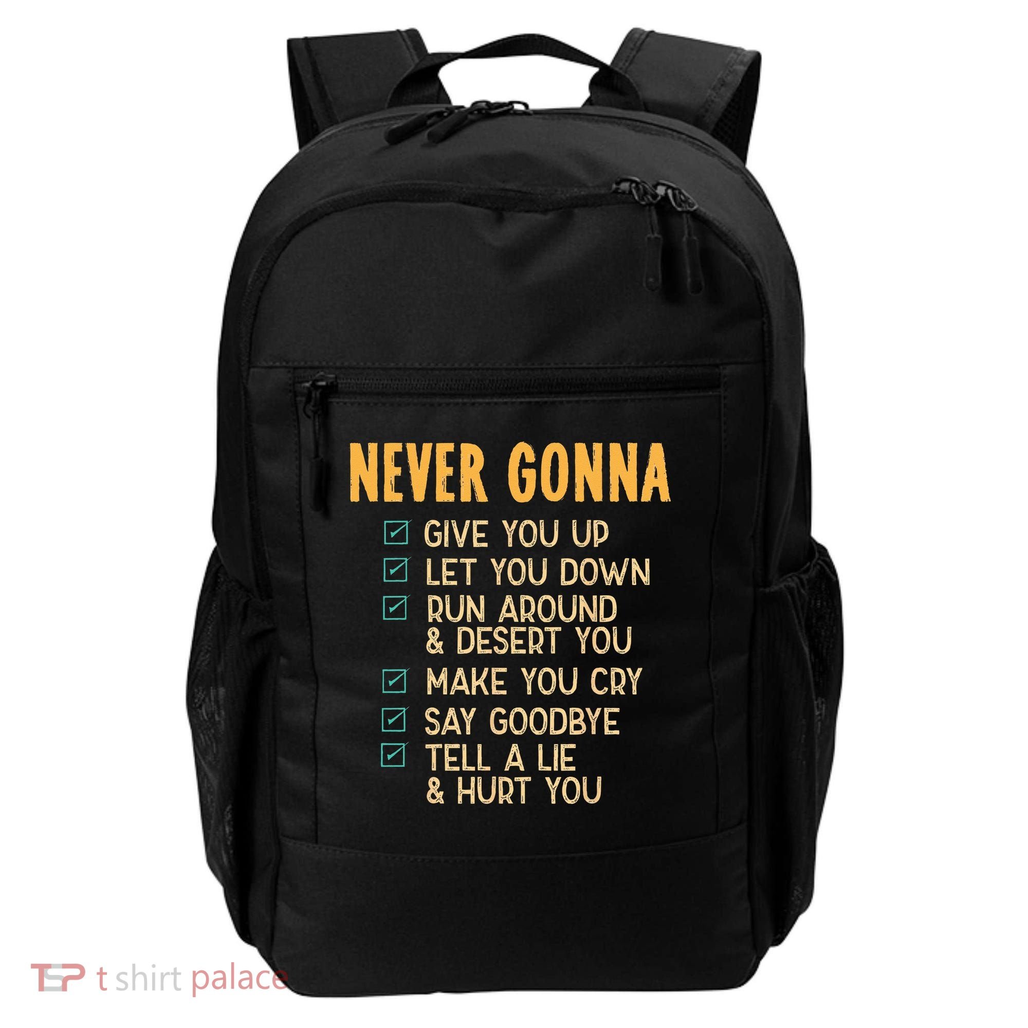 Never Gonna 80s Music Retro Lyrics Backpack