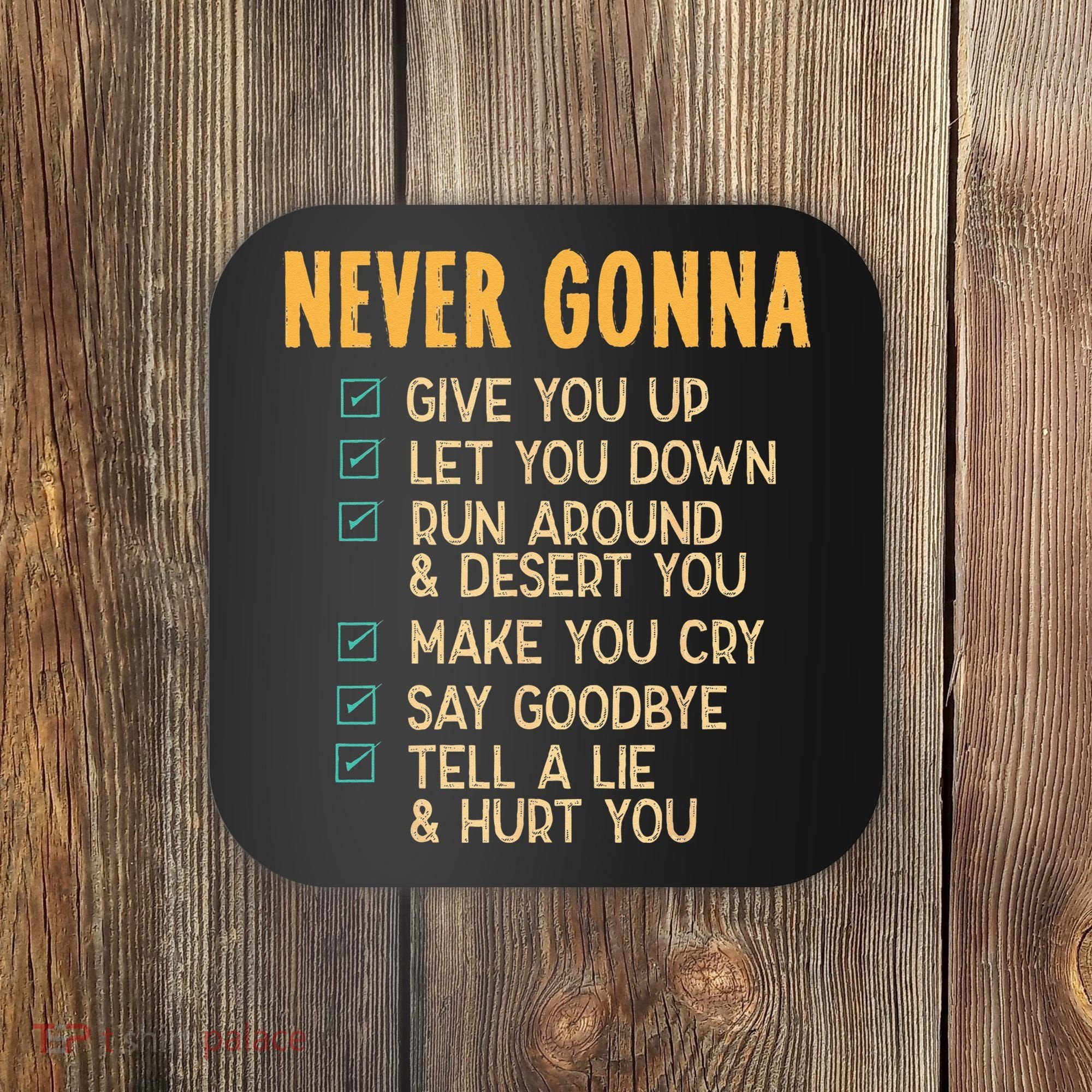 Never Gonna 80s Music Retro Lyrics Coaster