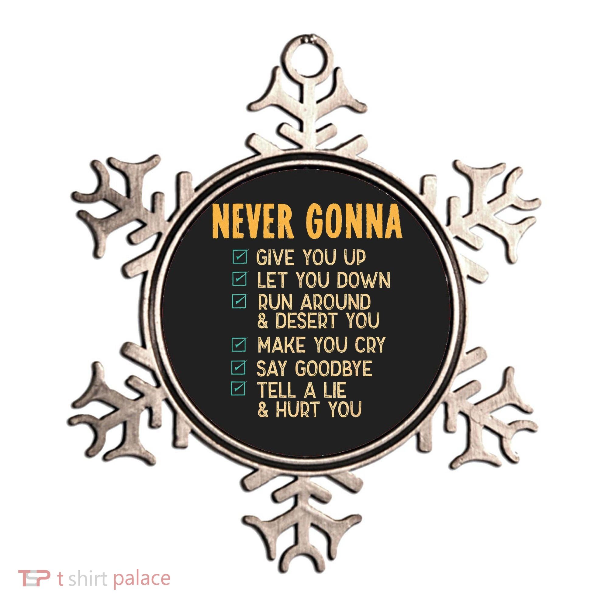 Never Gonna 80s Music Retro Lyrics Ornament