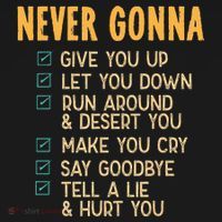 Never Gonna 80s Music Retro Lyrics Ornament thumb 1