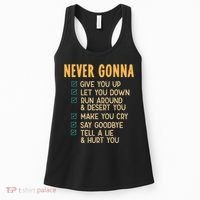 Never Gonna 80s Music Retro Lyrics Women's Tank Top thumb 0