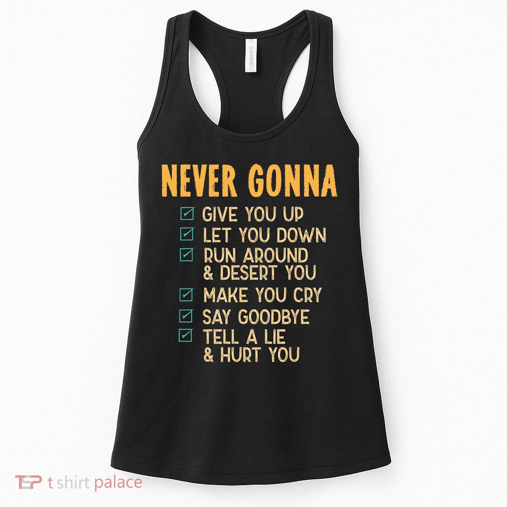 Never Gonna 80s Music Retro Lyrics Women's Tank Top