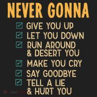 Never Gonna 80s Music Retro Lyrics Hat thumb 2