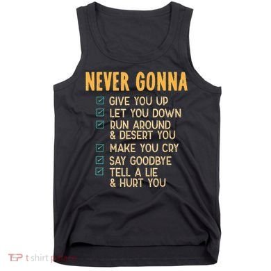 Never Gonna 80s Music Retro Lyrics Tank Top