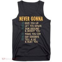 Never Gonna 80s Music Retro Lyrics Tank Top thumb 0