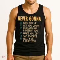 Never Gonna 80s Music Retro Lyrics Tank Top thumb 3