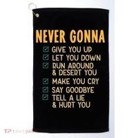 Never Gonna 80s Music Retro Lyrics Golf Towel thumb 0