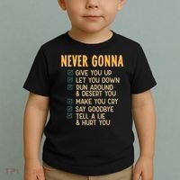 Never Gonna 80s Music Retro Lyrics Toddler T-Shirt thumb 2