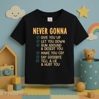 Never Gonna 80s Music Retro Lyrics Toddler T-Shirt thumb 3