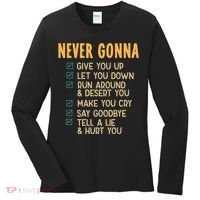 Never Gonna 80s Music Retro Lyrics Women's Long Sleeve Shirt thumb 0