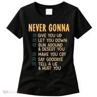Never Gonna 80s Music Retro Lyrics Women's T-Shirt thumb 0