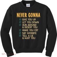 Never Gonna 80s Music Retro Lyrics Kids Sweatshirt thumb 0