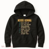Never Gonna 80s Music Retro Lyrics Kids Hoodie thumb 0