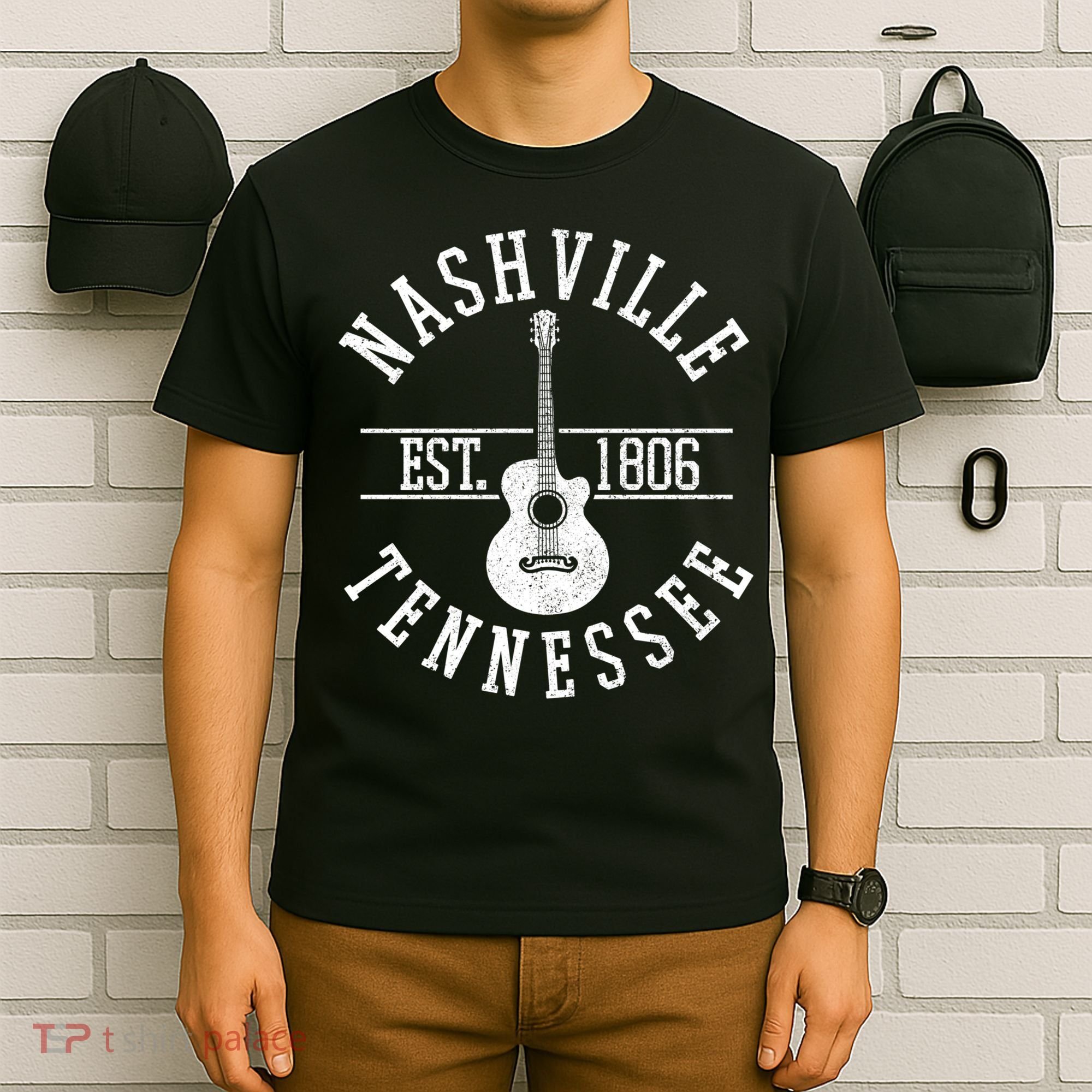Nashville Gift Country Music City Guitar Gift T-Shirt