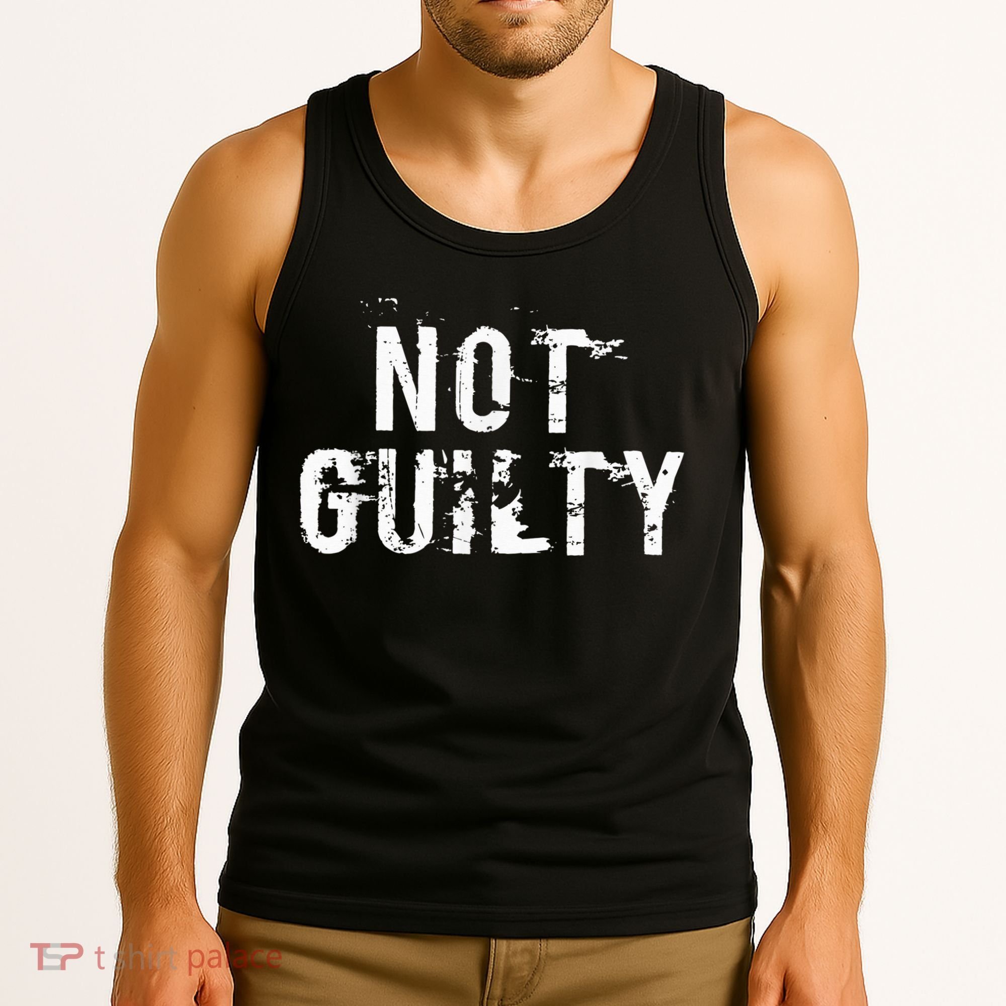 Not Guilty  Distressed Prisoner Jail Inmate Prison Tee Tank Top